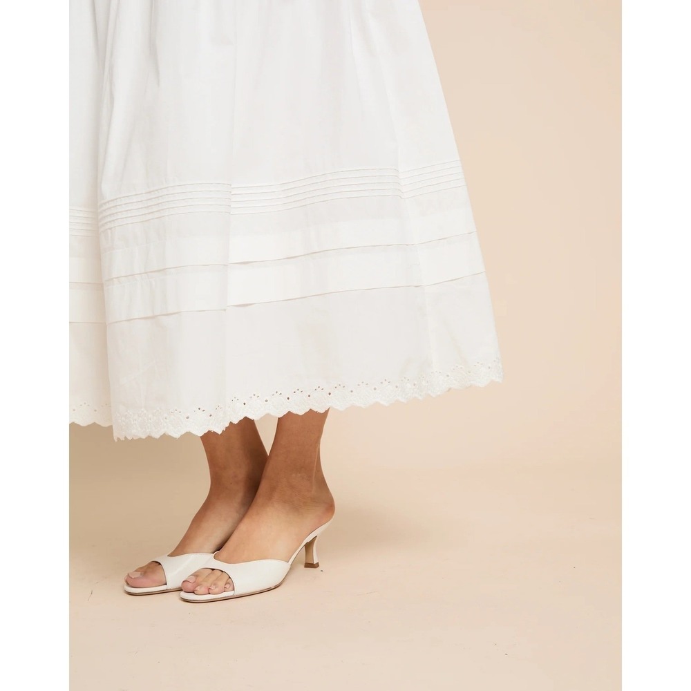 NWT o.p.t Beth Eyelet Detail Cotton Maxi Skirt in White - Size 2 - Picture 7 of 9
